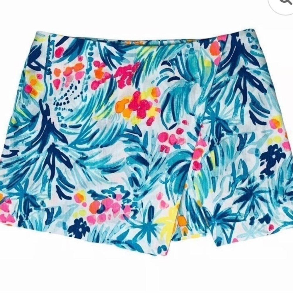 Lilly Pulitzer Marii Serene Blue Tippy Top Shorts Skort 12